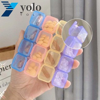 Yolo กล่องพลาสติกใส ทรงสี่เหลี่ยมผืนผ้า 28 ช่อง กันตก สําหรับเก็บเครื่องประดับ ต่างหู