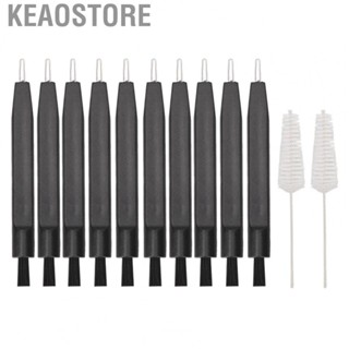 Keaostore 10pcs Brush Hearing Amplifier Cleaning with 2pcs 3.5mm Wax Loop Vent Tube Tool Sets