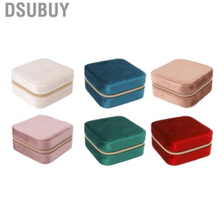 Dsubuy Velvet Jewelry Storage Case  Tear Resistant Space Saving Travel Box for Rings Earrings