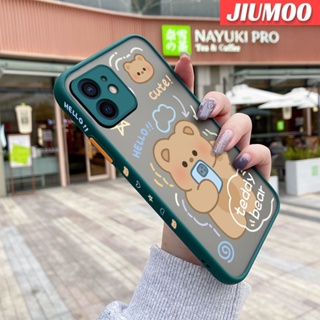 เคสโทรศัพท์มือถือแบบแข็ง ใส กันกระแทก ลายการ์ตูนหมี สําหรับ iPhone 12 12 Pro 12 Mini 12 Pro Max