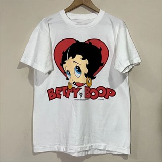 Miss Betty Boop American ins เสื้อยืดแขนสั้น โอเวอร์ไซซ์ สไตล์วินเทจ สําหรับผู้ชาย และผู้หญิง