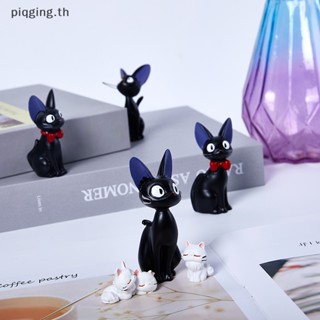 Piqging โมเดลฟิกเกอร์ รูปการ์ตูนแมวน่ารัก ขนาดใหญ่ สีดํา สีขาว สําหรับตกแต่งโต๊ะทํางาน