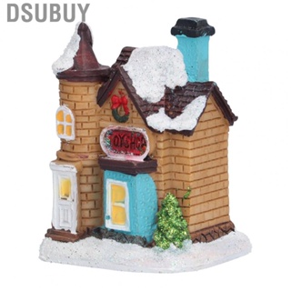 Dsubuy Christmas Village Houses Town Deco Luminous Resin Snowing House W/Warm  US