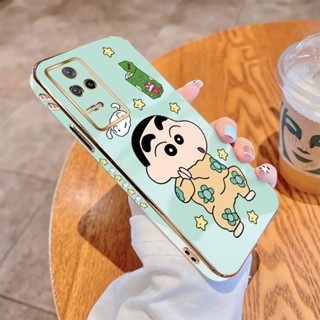 เคสโทรศัพท์มือถือ แบบนิ่ม ลายการ์ตูนชินจัง ขอบสี่เหลี่ยม หรูหรา สําหรับ Redmi K20 K30 Pro K40 Pro+ K40S K50