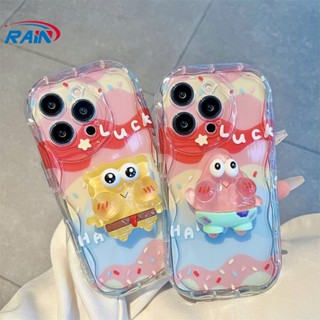 เคสโทรศัพท์มือถือ TPU ลาย SpongeBob Patrick Star Wave Edge สีรุ้ง สําหรับ Redmi Note 12 Redmi A1 A2 10C 10A 9C 9T Note 11S 10 5G 10S 9S 8 Pro Xiaomi Poco M5S M3 X3 Pro NFC