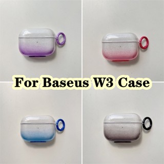 【Trend Front】เคสหูฟังนิ่ม แบบใส ไล่โทนสีฟ้า ม่วง สําหรับ Baseus W3 Baseus W3