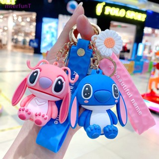 [InterfunT] พวงกุญแจ จี้การ์ตูนดิสนีย์ Stitch สีชมพู สีฟ้า สําหรับผู้หญิง