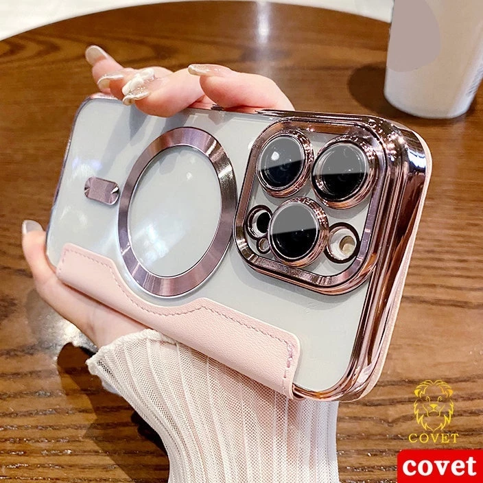 EIRVEXEL หอยเชลล์ หนัง พร้อมที่ใส่บัตร แม่เหล็กไร้สาย เคส เข้ากันได้สำหรับ เคสไอโฟน Case Compatible For iPhone 11 12 13 14 15 16 Pro Max