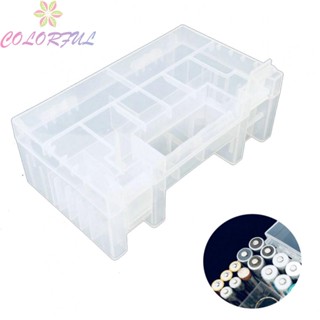 【COLORFUL】Battery Holder Organizer Pattern Solid Transparent 14pcs AAA Batteries