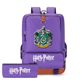 ღ Harry Potter Slytherin Merchandise กระเป๋าเป้สะพายหลัง ความจุขนาดใหญ่ สําหรับนักเรียนประถม มัธยมต้น ผู้ชาย และผู้หญิง