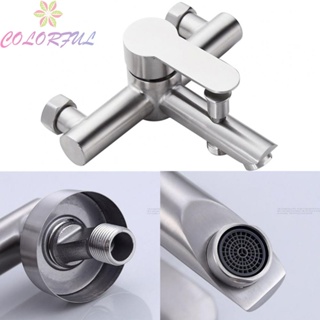 【COLORFUL】Bathroom Faucet Stand With Hand Shower 0-90 ℃ Chrome Hot And Cold Water