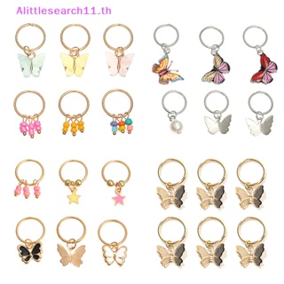 Alittlesearch11 กิ๊บติดผมโลหะถักเปีย จี้รูปผีเสื้อ ดาว สไตล์ตะวันตก DIY สําหรับผู้หญิง 6 ชิ้น