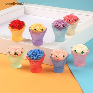 Home โมเดลช่อดอกไม้เรซิ่น 3D เรืองแสง ขนาดเล็ก หลากสี สําหรับตกแต่งโต๊ะ รถยนต์ DIY