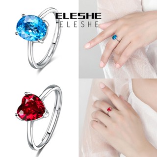 Eleshe Jewelry แหวนเพชร ไพลิน มรกต มอยซาไนต์ หัวใจ เครื่องประดับ สําหรับผู้หญิง 931 M037