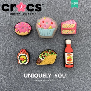 Jibbitz crocs charms หัวเข็มขัดรองเท้า อุปกรณ์เสริมรองเท้า Gourmet เค้กโดนัท การ์ตูนน่ารัก ตกแต่งหัวเข็มขัด