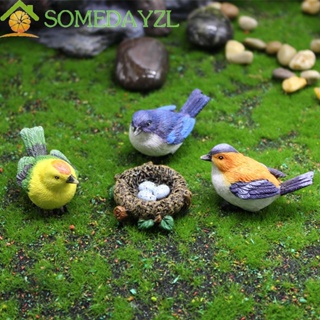 SOMEDAYZL โมเดลนกจิ๋ว พืชอวบน้ํา ขนาดเล็ก สําหรับตกแต่งบ้านตุ๊กตา สวน DIY