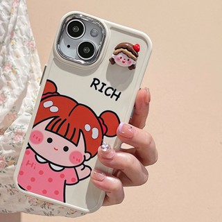 เคสโทรศัพท์มือถือ TPU ป้องกันเลนส์ ลายเด็กผู้หญิงน่ารัก 3D สําหรับ IPhone 14 Promax 12 13 Pro 11 Pro Max