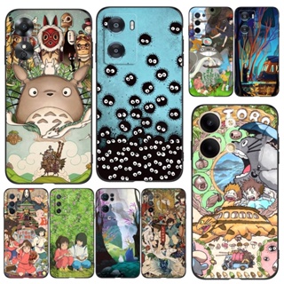 เคสโทรศัพท์มือถือ ซิลิโคนนิ่ม Tpu ลายการ์ตูนญี่ปุ่น Totoro Chihiro San สีดํา สําหรับ OPPO A1K K3 K10 A77 5G 2022