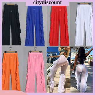 &lt;citydiscount&gt; กางเกงว่ายน้ําขายาว ผ้าโพลีเอสเตอร์ ซีทรู แบบนิ่ม ทนต่อการสึกหรอ สําหรับสตรี เหมาะกับงานปาร์ตี้