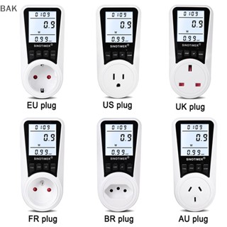 Bak AC 220V เครื่องวัดพลังงานไฟฟ้า หน้าจอ LCD ปลั๊ก EU