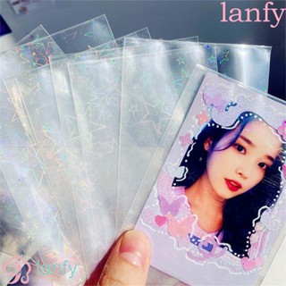 LANFY โปสการ์ด ป้องกัน ปลอกใส กระพริบ ดาว ตาราง ซากุระ ที่ใส่การ์ด ป้องกัน