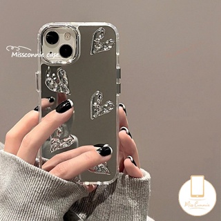 เคสโทรศัพท์มือถืออะคริลิค ชุบโลหะ กันกระแทก ลายหัวใจ 3D หรูหรา สําหรับ IPhone 14 11 13 12 Pro Max 14 Pro 12 Pro 13 Pro 14 Pro Max 11 13 14 12