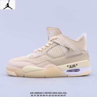 N_ike Air Jordan 4 retro OG "cement" aj4 รองเท้าบาสเก็ตบอล ทนต่อการสึกหรอ สําหรับผู้ชาย และผู้หญิง 36-45