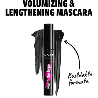 ✅พร้อมส่ง✅แท้ NYX Worth The Hype Volumizing &amp; Lengthening Mascara 5.25ml(Black)