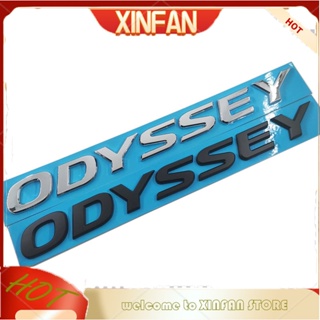 Xinfan สติกเกอร์โลโก้ตัวอักษร ABS โครเมี่ยม สีดํา สําหรับติดตกแต่งรถยนต์ HONDA ODYSSEY 1 ชิ้น