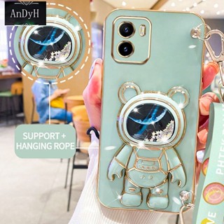 Andyh เคสโทรศัพท์มือถือ ลายนักบินอวกาศ 3D พร้อมสายคล้อง สําหรับ Vivo Y15S Y15A Y01 V2120 V2147 V2134