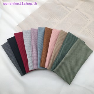 Sunshop ที่คาดผม ผ้าฝ้ายถัก ดูดซับเหงื่อ สีแคนดี้ สําหรับออกกําลังกาย โยคะ ล้างหน้า ล้างหน้า แต่งหน้า TH