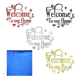 Aoto สติกเกอร์กระจกอะคริลิค ลาย Welcome to Our Home สําหรับตกแต่งผนังบ้าน