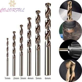 【COLORFUL】Drill Bit 1/2/3/4/5/6mm 6pcs Cobalt Drill Bit Drilling For Metal HSS-Co M35