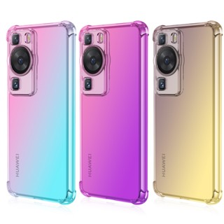 เคสโทรศัพท์มือถือแบบนิ่ม TPU ใส กันกระแทก ไล่โทนสี สําหรับ Huawei P60 Pro P50E P50 Pro