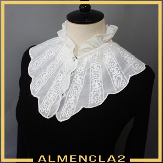 [Almencla2] เสื้อกันหนาว คอปก ถอดออกได้ สีขาว สําหรับผู้หญิง