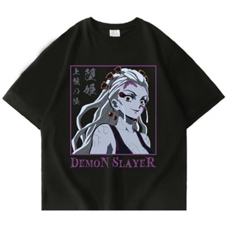 เสื้อผ้าฝ้าย Demon Slayer T เสื้อเสื้อผ้าเด็กหญิงเด็กชายญี่ปุ่น Anime พิมพ์เสื้อยืดท็อปแบบตัวสั้น Harajuku สไตล์ S-5XL