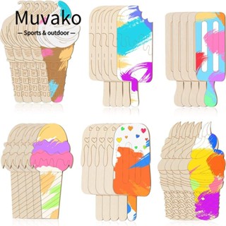 Muvako ไอศกรีมไม้ แบบยังไม่เสร็จ DIY สําหรับตกแต่งฤดูร้อน