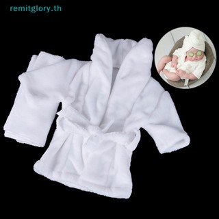 Remitglory ผ้าพันคอ ผ้าสักหลาดนิ่ม และเสื้อคลุมอาบน้ํา พร็อพถ่ายภาพเด็กแรกเกิด 0-2 เดือน 2 ชิ้น ต่อชุด