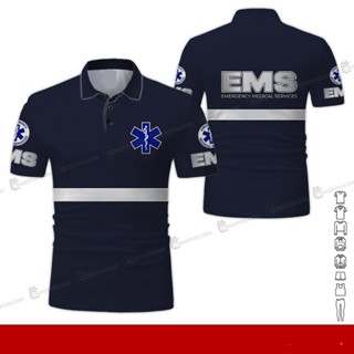 เสื้อโปโล พิมพ์ลาย EMS 3D HK418 3D สําหรับผู้ชาย