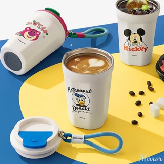 380/450ml Disney กระติกน้ำร้อนแก้วกาแฟความจุขนาดใหญ่แบบพกพา 316 สแตนเลสถ้วยหุ้มฉนวนน่ารักการ์ตูนมิกกี้โดนัลดั๊กถ้วยน้ำ M