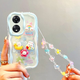 การ์ตูน เคส For Xiaomi Redmi Note10 Pro 5G ถือลูกปัดเชือก เคสมือถือ 3D Carrying Hand Rope Beads Happy Cute Flower Rabbit Bear Kulomi Frog Soft TPU Case