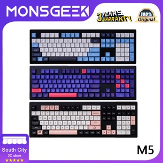 Akko &amp; Monsgeek M5 คีย์บอร์ดเล่นเกม แบบใช้สาย USB RGB อะลูมิเนียม 108 คีย์ DIY