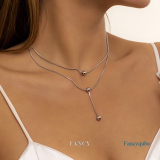 Fancy สร้อยคอลูกปัด สองชั้น ทองแดง เครื่องประดับ ของขวัญ สําหรับผู้หญิง