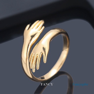 Fancy ใหม่ แหวนนิ้วมือ แบบเปิด รูปหัวใจ โรแมนติก ปรับได้ เครื่องประดับแฟชั่น ของขวัญ สําหรับผู้หญิง และผู้ชาย