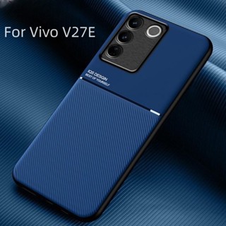 เคสโทรศัพท์มือถือหนัง ซิลิโคน แม่เหล็ก ป้องกันกล้อง หรูหรา สําหรับ Vivo V 27 V27Pro V27E V27 Pro 5G