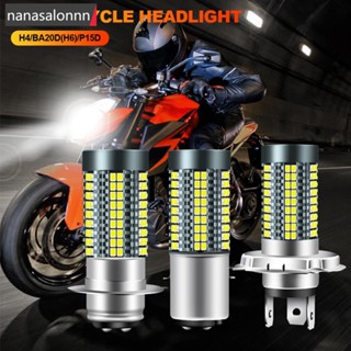 Nanasn| หลอดไฟหน้ารถจักรยานยนต์ H4 H6 BA20D P15D 12V-24V 6000K LED 126smd B6J7