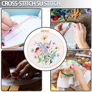 Embroidery Cross Stitch Kit Set for Beginners Handmade Floral Plants Pattern DIY