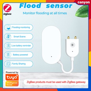 Tuya Zigbee เซนเซอร์วัดระดับน้ํารั่วไหล แจ้งเตือนหลายสถานการณ์ พร้อมฮับ Tuya Zigbee Canyon1