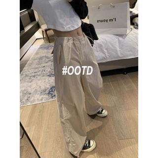 OOTD SHOP กางเกงขายาว คาร์โก้ กางเกง ผู้หญิงแฟชั่นเกาหลี A20M06R