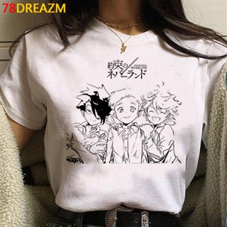 [100% Cotton]คอกลมผ้าฝ้ายแฟชั่นสตรี เสื้อยืด พิมพ์ลาย The Promised Neverland สไตล์สตรีท แฟชั่นฤดูร้อน สําหรับผู้ชาย 2023